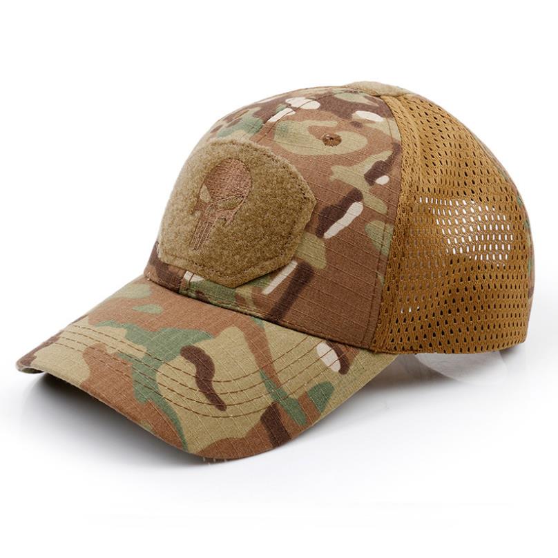 Punisher Skull Multicam Special Force Sniper Swat Hat Trucker Operator Cap Men Mesh Camouflage Tactical Cap